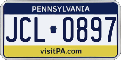 PA license plate JCL0897