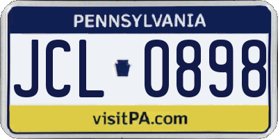 PA license plate JCL0898