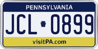 PA license plate JCL0899