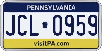 PA license plate JCL0959