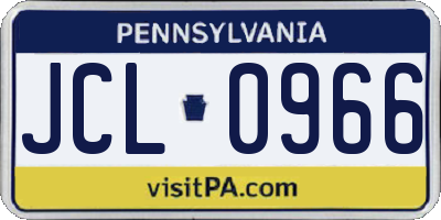 PA license plate JCL0966