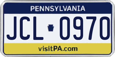 PA license plate JCL0970