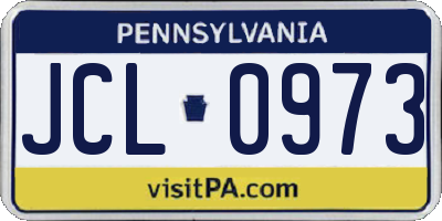 PA license plate JCL0973