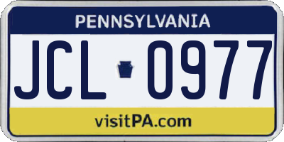 PA license plate JCL0977