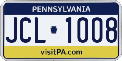 PA license plate JCL1008