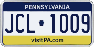 PA license plate JCL1009