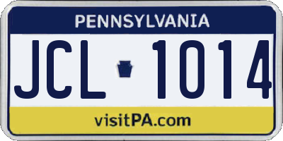 PA license plate JCL1014