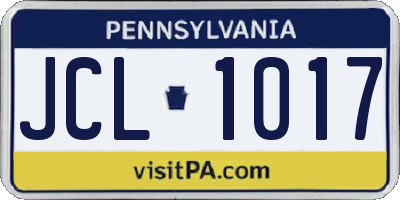 PA license plate JCL1017