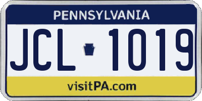 PA license plate JCL1019
