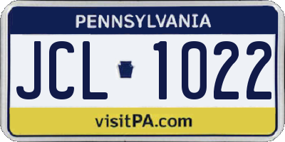 PA license plate JCL1022