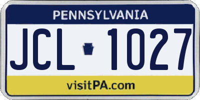 PA license plate JCL1027