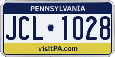 PA license plate JCL1028