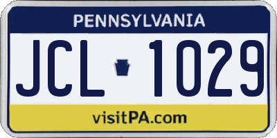 PA license plate JCL1029