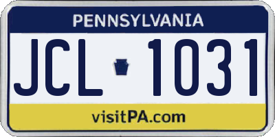 PA license plate JCL1031