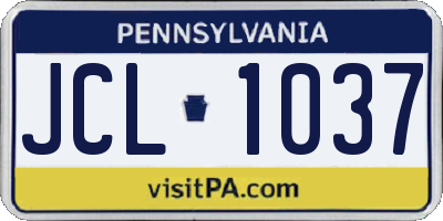 PA license plate JCL1037
