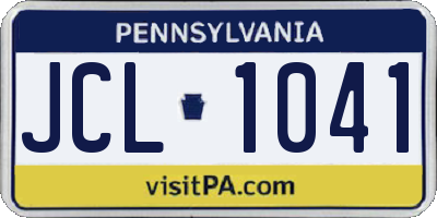 PA license plate JCL1041