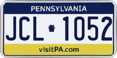 PA license plate JCL1052