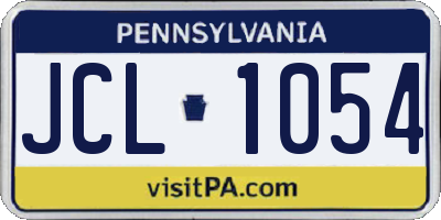 PA license plate JCL1054
