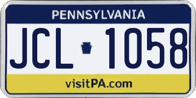 PA license plate JCL1058