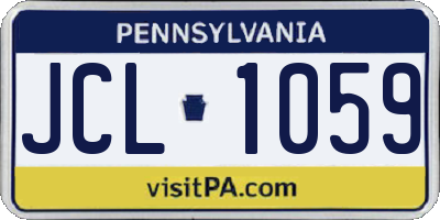 PA license plate JCL1059