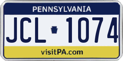 PA license plate JCL1074