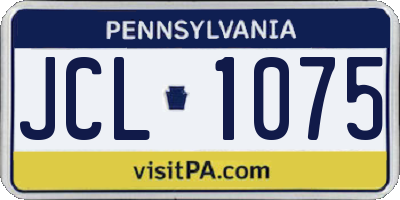 PA license plate JCL1075
