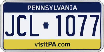 PA license plate JCL1077