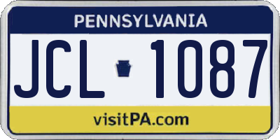 PA license plate JCL1087