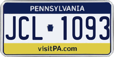 PA license plate JCL1093