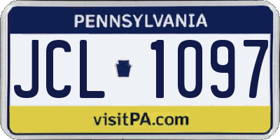 PA license plate JCL1097