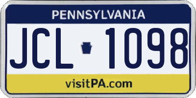 PA license plate JCL1098