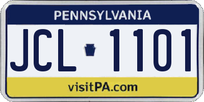 PA license plate JCL1101