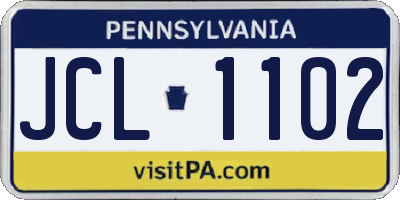 PA license plate JCL1102