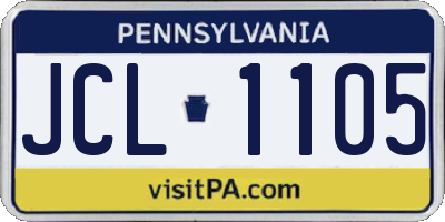 PA license plate JCL1105