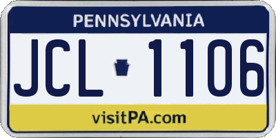 PA license plate JCL1106