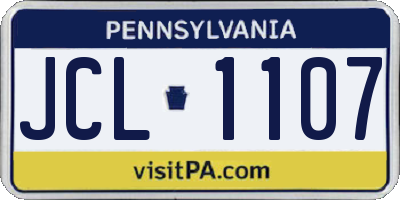 PA license plate JCL1107