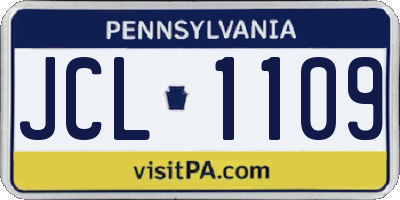 PA license plate JCL1109
