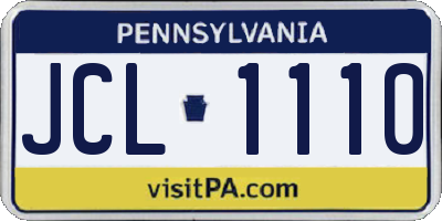 PA license plate JCL1110