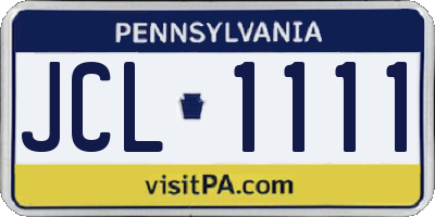 PA license plate JCL1111