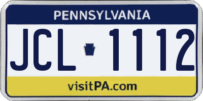 PA license plate JCL1112