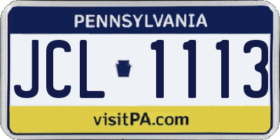 PA license plate JCL1113