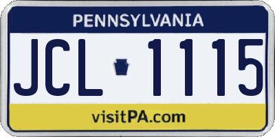 PA license plate JCL1115