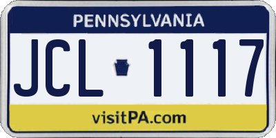 PA license plate JCL1117