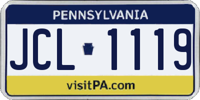 PA license plate JCL1119