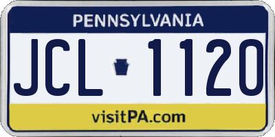 PA license plate JCL1120