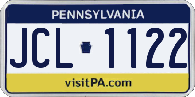 PA license plate JCL1122