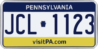 PA license plate JCL1123