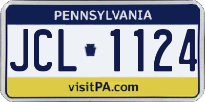 PA license plate JCL1124