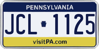 PA license plate JCL1125