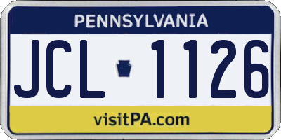 PA license plate JCL1126